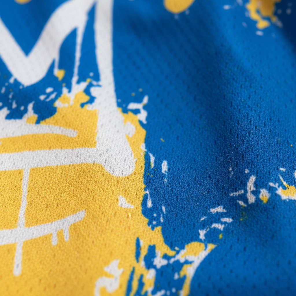 Blue & Yellow Fabric Close-up 3